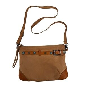 GIORGIA MILANI Crossbody Bag Purse Shoulder Tan Italian Leather Western Conchos